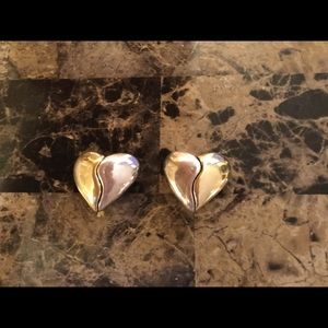 Beautiful puffed heart earrings